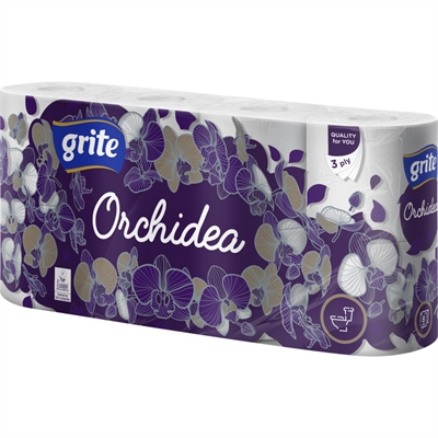 Toiletpapir, Grite Orchidea White, 3-lags, 100% nyfiber, 56 ruller